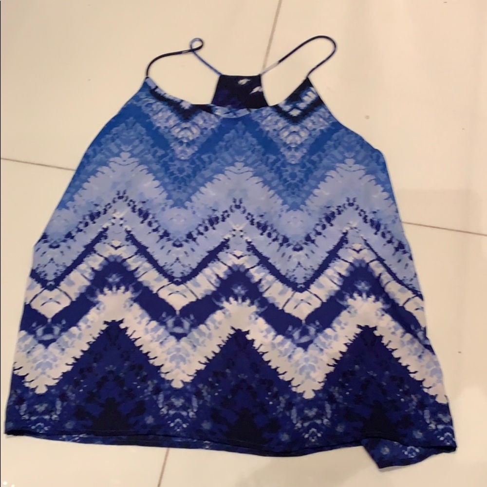 Blue Ombre Chevron Tank Size L